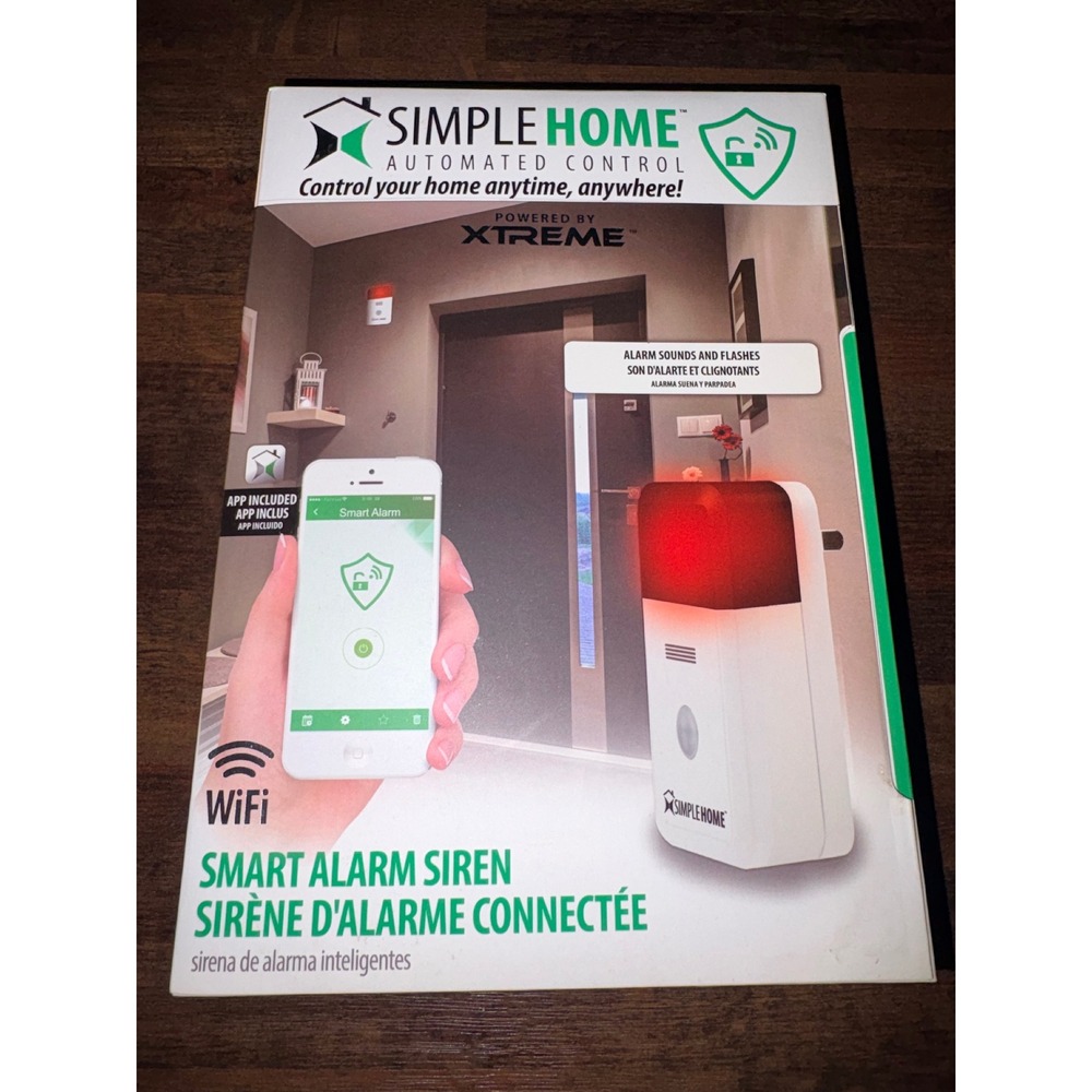 Simple Home Xtreme Smart Alarm Siren WiFi Wireless Security Strobe Light 100dB